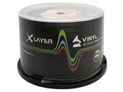 CD-Rohlinge Vinyl Carbon - bedruckbar/inkjet printable weiß - Brennseite schwarz- 50 Stück