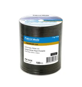 FTI FALCON MEDIA CD-Rohlinge - bedruckbar/inkjet printable silber - 100 Stück