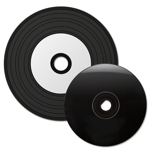 CD-Rohlinge Vinyl Carbon XLayer - bedruckbar/inkjet printable weiss - Brennseite schwarz