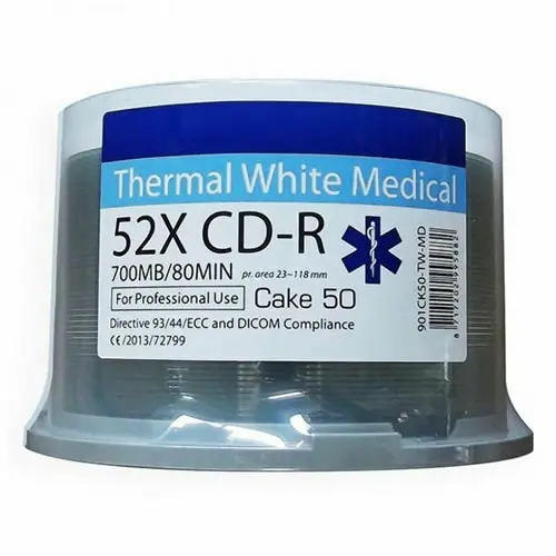 RITEK Medical CD-Rohlinge - bedruckbar/inkjet printable weiß - wasserabweisend - 50 Stück (CD-Rohlinge bedruckbar)