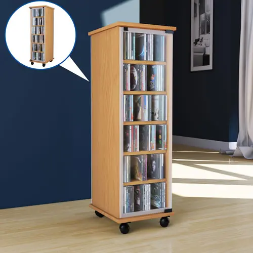 CD-Turm VCM Valenza drehbar für 300 CDs oder 130 DVDs (CD-Tuerme 300-500)