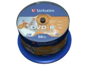 VERBATIM DVD-Rohlinge - bedruckbar/inkjet printable weiß - DVD-R 4,7GB - 50 Stück - NoID