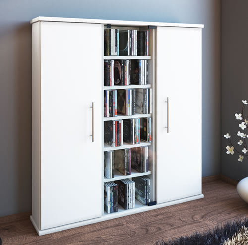 CD-Schrank VCM Santo für 450 CDs oder 195 DVDs oder 108 Videos  (CD-Tuerme 300-500)