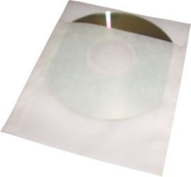 CD/DVD-Pergamyntaschen - transparent frosted - 50 Stck (CD-Papierhuellen)