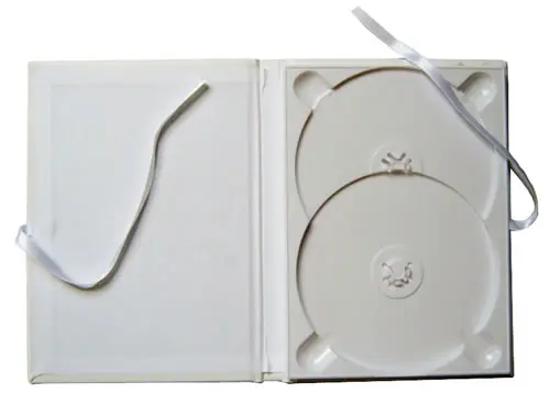 DVD Art Box - weiß - Lederstruktur - für 2 CDs (DVD-Huellen farbig)