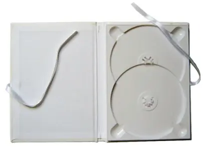 DVD Art Box - weiß - Lederstruktur - für 2 CDs (DVD-Huellen farbig)