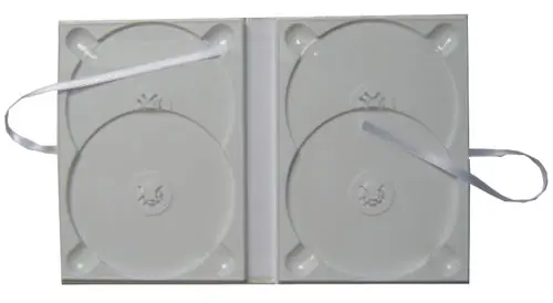 CD Art Box - weiß - Glanzstruktur - für 4 CDs