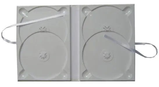 CD Art Box - weiß - Glanzstruktur - für 4 CDs