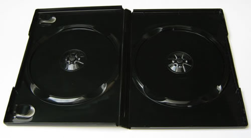Doppel-DVD-Hlle - glnzend schwarz (DVD-Mehrfachboxen)