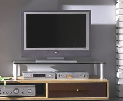 VCM Lowboard- und Wohnwand-Glasaufsatz Felino-Mini (Hifi- und TV-Moebel)