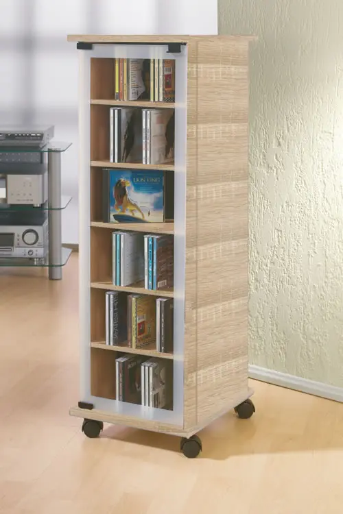 CD-Turm VCM Valenza drehbar für 300 CDs oder 130 DVDs